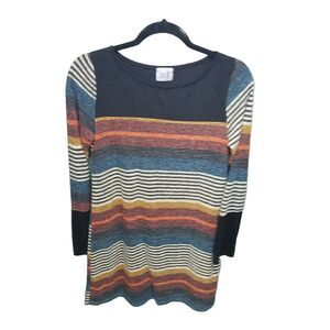 Saved by the Dress Womens Sz L Multicolor Striped Long Sleeve Dress